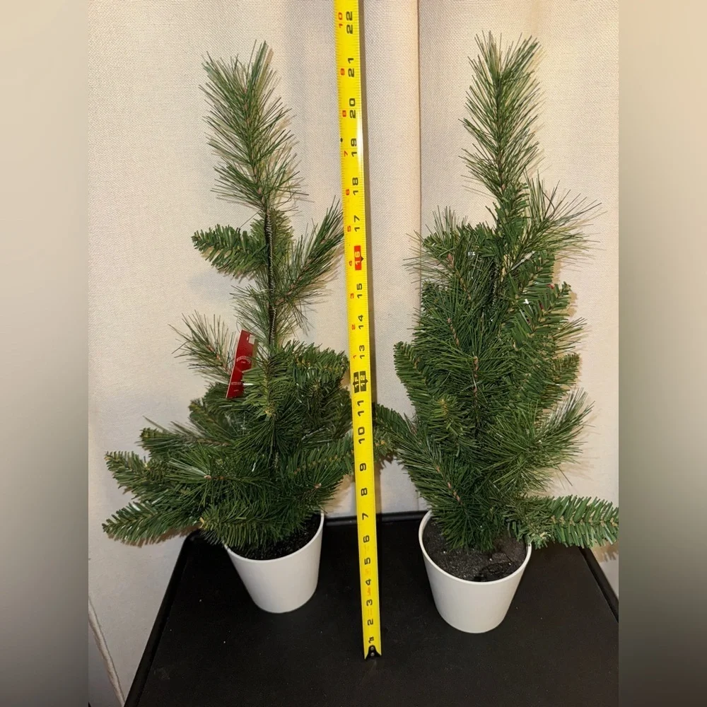 Christmas Two Potted Mini trees Wondershop
